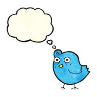 funny cartoon bird with thought bubble N32