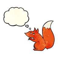 cartoon red squirrel with thought bubble N4