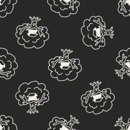 Doodle Treehouse seamless pattern background N2