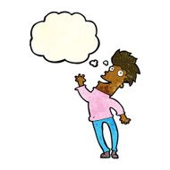 cartoon happy man with thought bubble N112