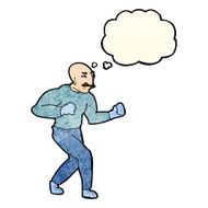 cartoon victorian boxer with thought bubble N2