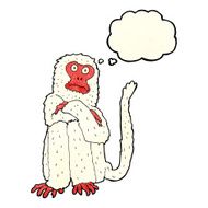cartoon monkey with thought bubble N8