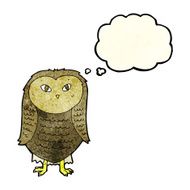 cartoon owl with thought bubble N16