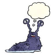 cartoon slug with thought bubble N3