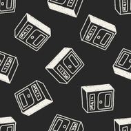 Doodle Mailbox seamless pattern background