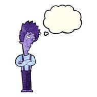 cartoon vampire with thought bubble N32
