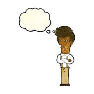cartoon annoyed man with thought bubble N21