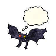 cartoon vampire bat with thought bubble N2