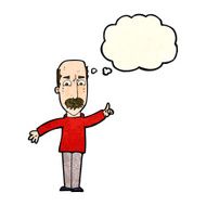 cartoon man issuing stern warning with thought bubble N3