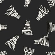 doodle cake seamless pattern background N27