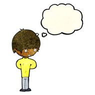 cartoon nervous boy with thought bubble N3