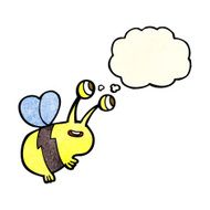 cartoon happy bee with thought bubble N5