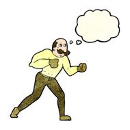cartoon retro boxer man with thought bubble N3