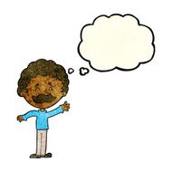 cartoon man with mustache waving thought bubble N8