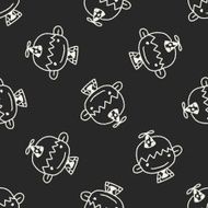 doodle birthday boy seamless pattern background N2