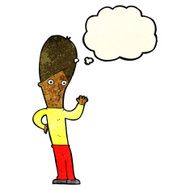 cartoon man waving with thought bubble N7