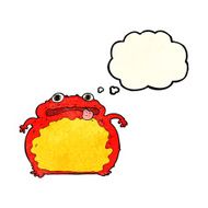 cartoon funny frog with thought bubble N6
