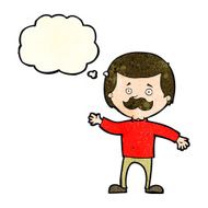 cartoon dad waving with thought bubble N3