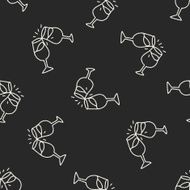 doodle wineglass seamless pattern background