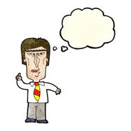 cartoon grumpy boss with thought bubble N2