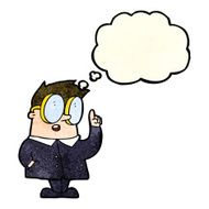 cartoon scientist with thought bubble N3