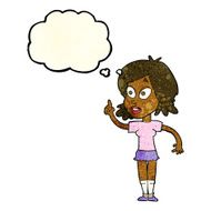 cartoon woman asking question with thought bubble N8