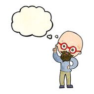 cartoon old man with thought bubble N6