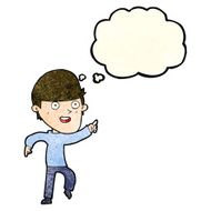 cartoon happy man with thought bubble N115