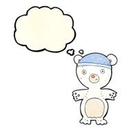 cartoon cute polar bear with thought bubble N18