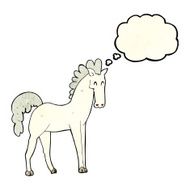 cartoon horse with thought bubble N8