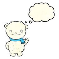 cartoon cute polar bear with thought bubble N19