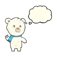 cartoon cute polar bear with thought bubble N20
