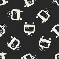 doodle ambulance seamless pattern background N6