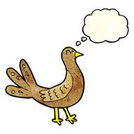 cartoon bird with thought bubble N75