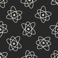 doodle atom icon seamless pattern background