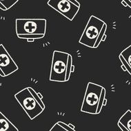 doodle medicine box seamless pattern background