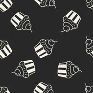 doodle cake seamless pattern background N33
