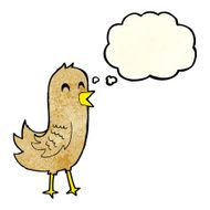 cartoon happy bird with thought bubble N10