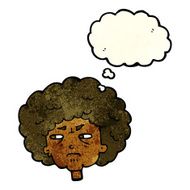 cartoon bitter old woman with thought bubble N5