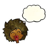 cartoon woman screaming with thought bubble N3