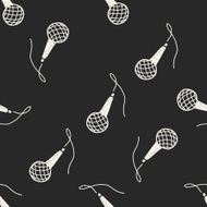 doodle microphone seamless pattern background N9