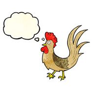 cartoon cockerel with thought bubble N6