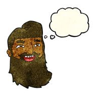 cartoon man with beard laughing thought bubble N3