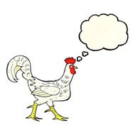 cartoon cockerel with thought bubble N7
