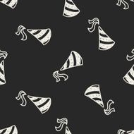 doodle party hats seamless pattern background N5