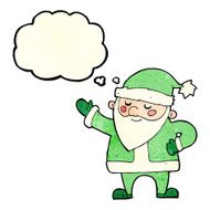 cartoon santa claus with thought bubble N44