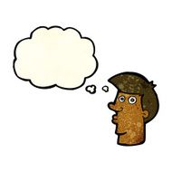 cartoon confused man with thought bubble N12