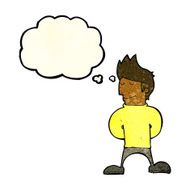 cartoon happy man with thought bubble N121