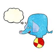 cartoon circus elephant with thought bubble N3