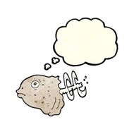 cartoon fish head with thought bubble N2
